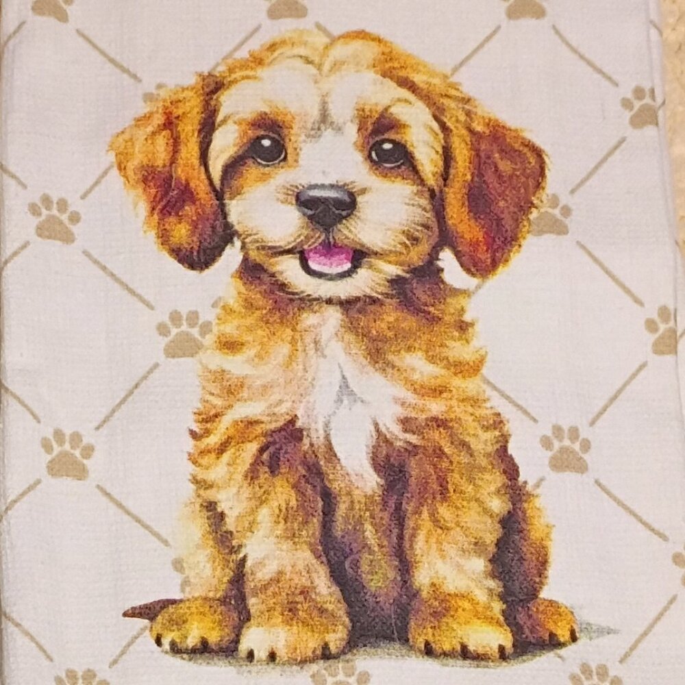 Copy ~NWT ~ Colordrift  COCKAPOO / CAVAPOO / GOLDENDOODLE 3-Pack Kitchen Towels - Picture 2 of 9